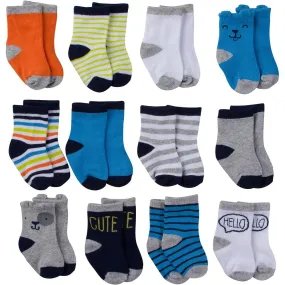 12-Pack Baby Boy's Multi-Colored Jersey Crew Socks