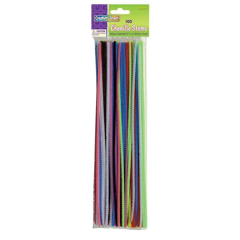 (12 Pk) Chenille Stems Asstd 12 In