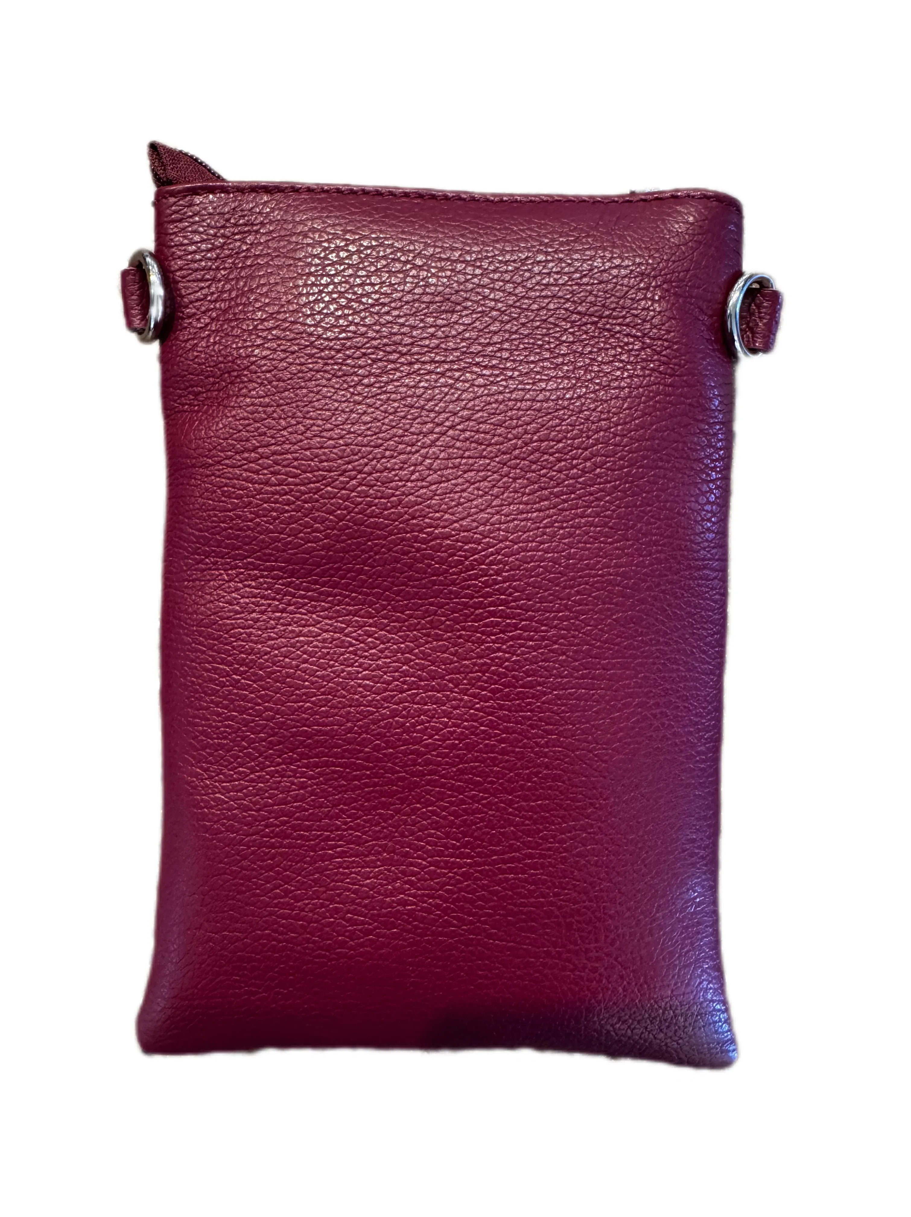 135236 Cesena Rasberry Red Leather Phone Bag