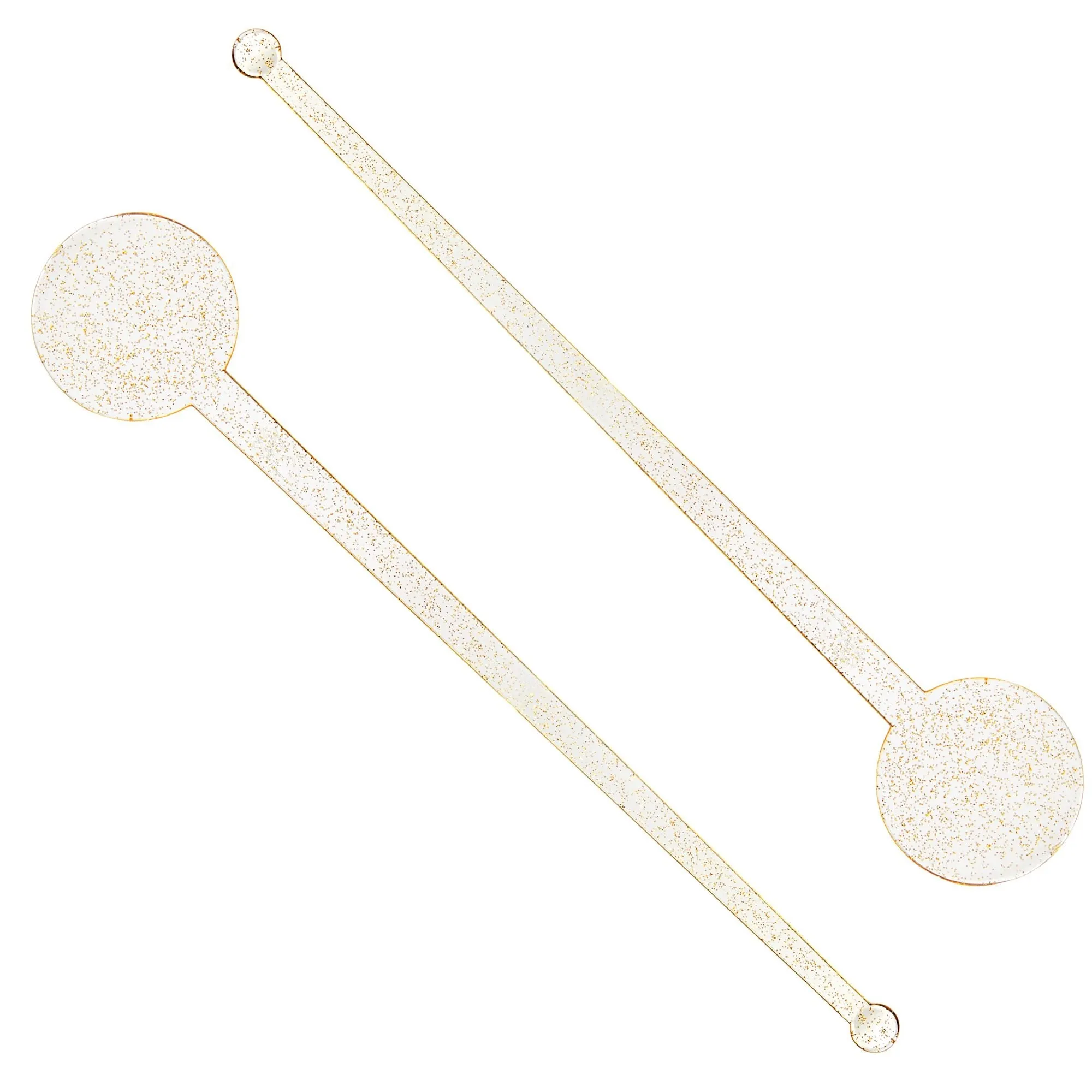 150 Pack Gold Glitter Swizzle Sticks for Cocktails, 7 Inches Long, Plastic Drink Stirrers for Beverages