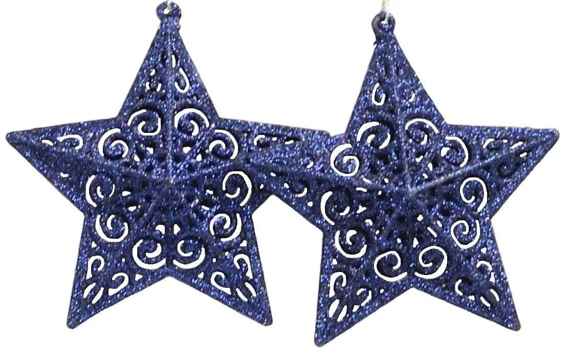 2-Pack Glitter Cut Out Star Ornaments