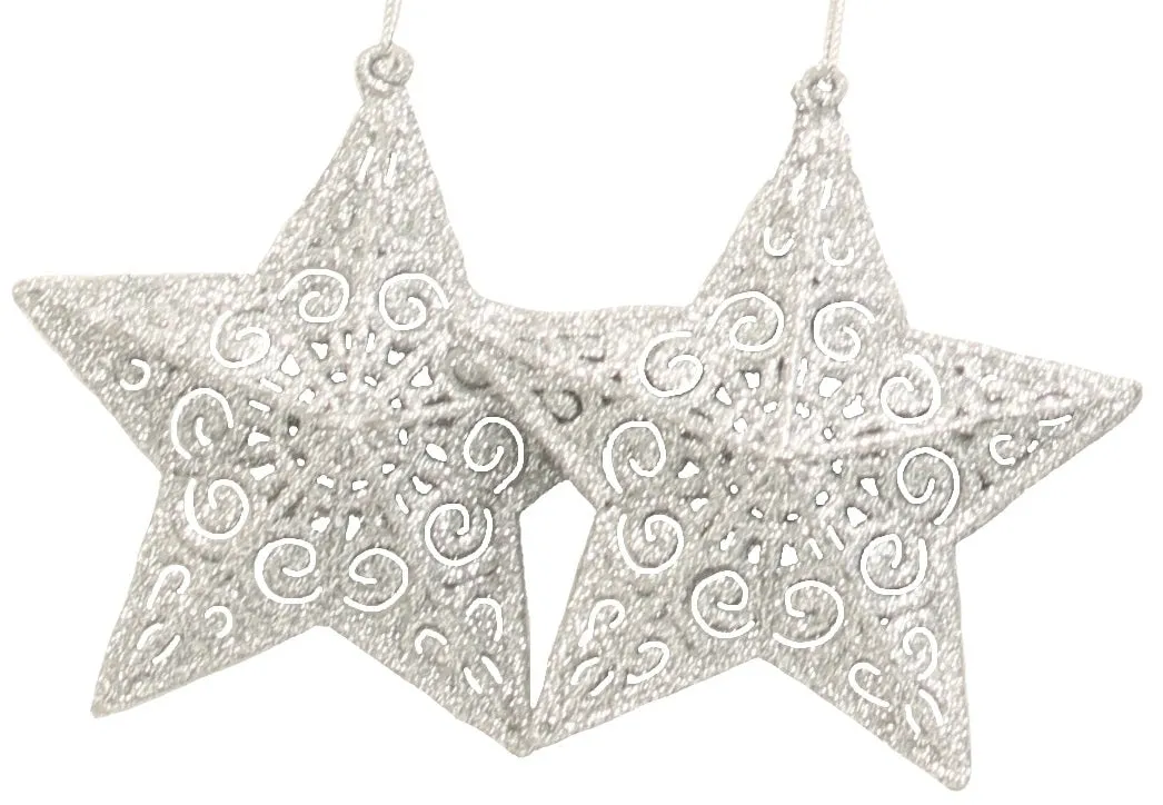 2-Pack Glitter Cut Out Star Ornaments