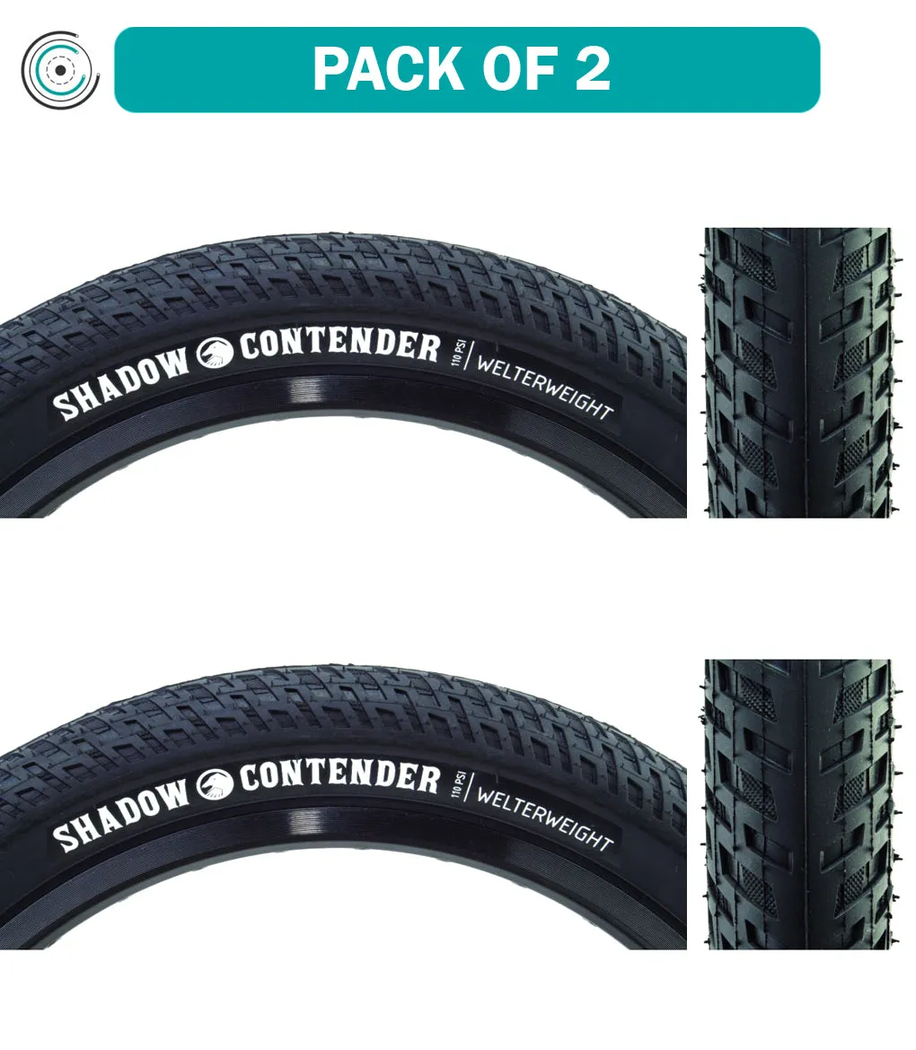 2 Pack The Shadow Conspiracy Contender Welterweight 20x2.35 Wire TPI 110 Bk/Blk 103-05019 2.35