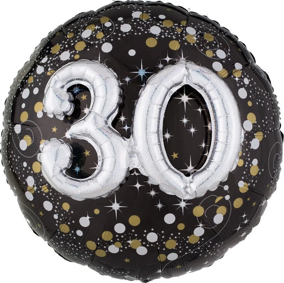 30th Sparkling Foil Multi Balloon 81cm