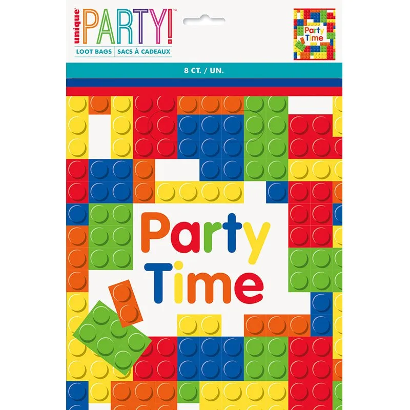 8pk Building Blocks Party Time Party Bags