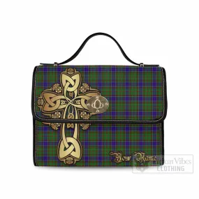 Adam Tartan Waterproof Canvas Bag Golden Thistle Celtic Cross Style