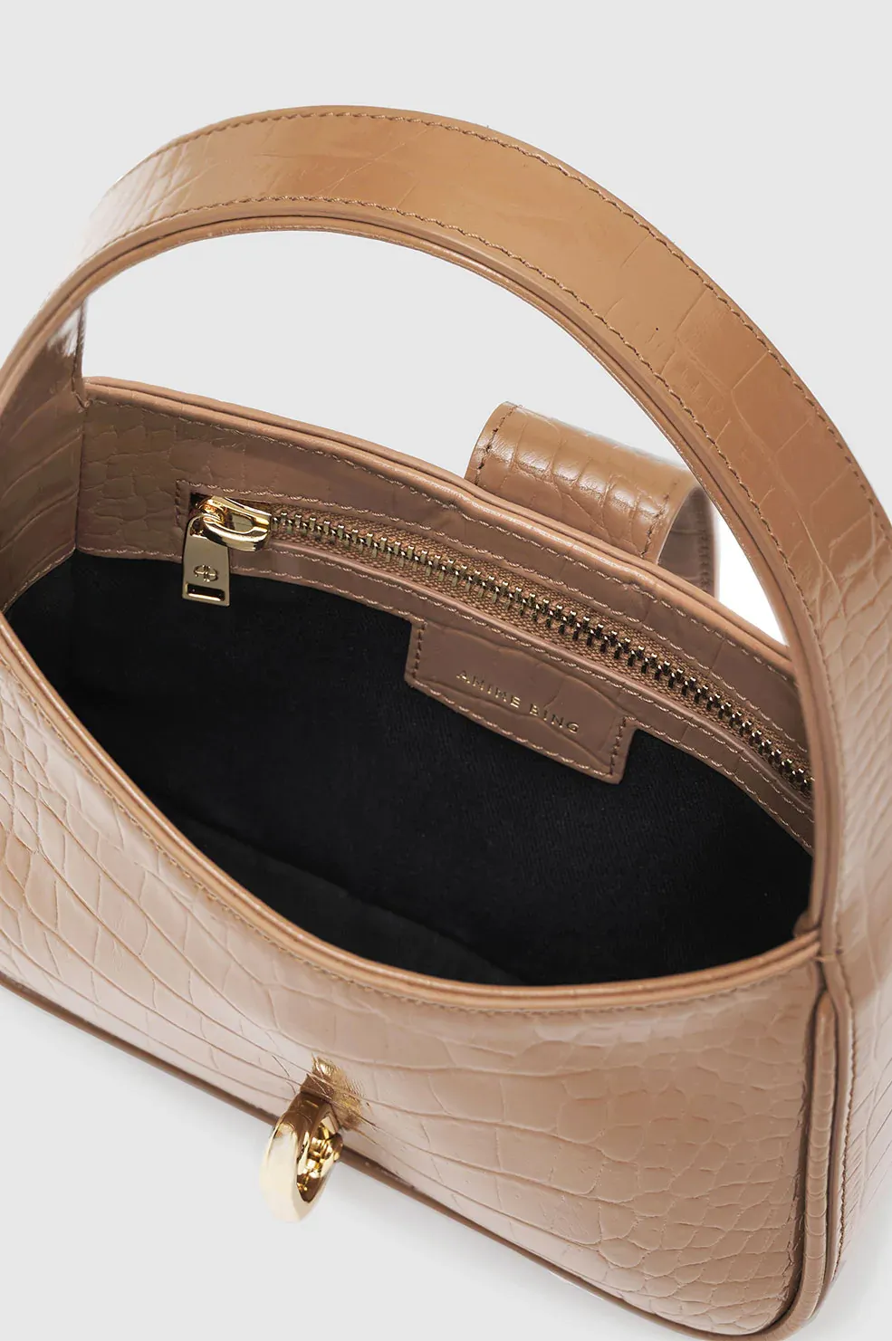 Anine Bing - Mini Cleo Bag in Camel Embossed