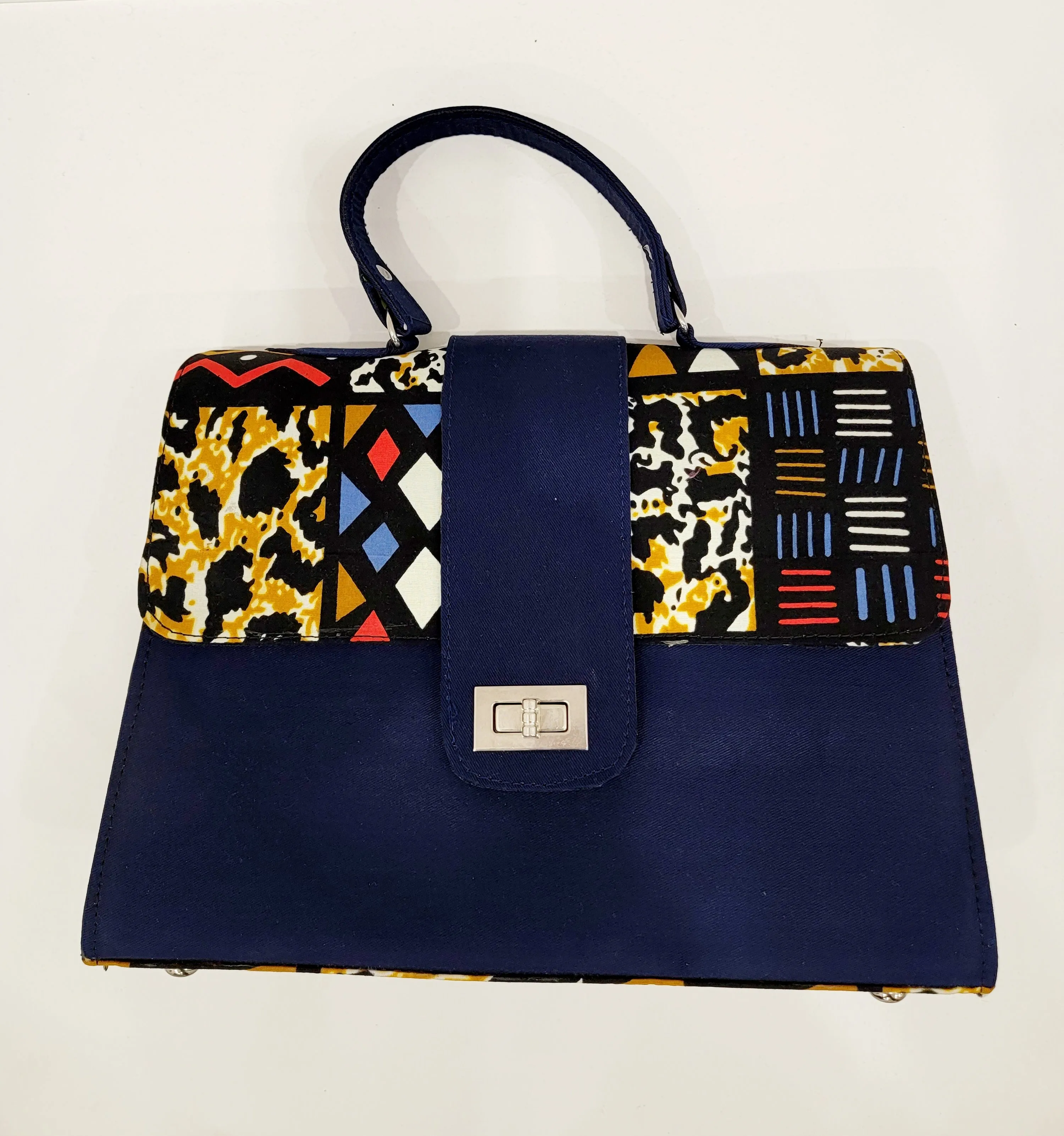 Ankara & Denim Bag