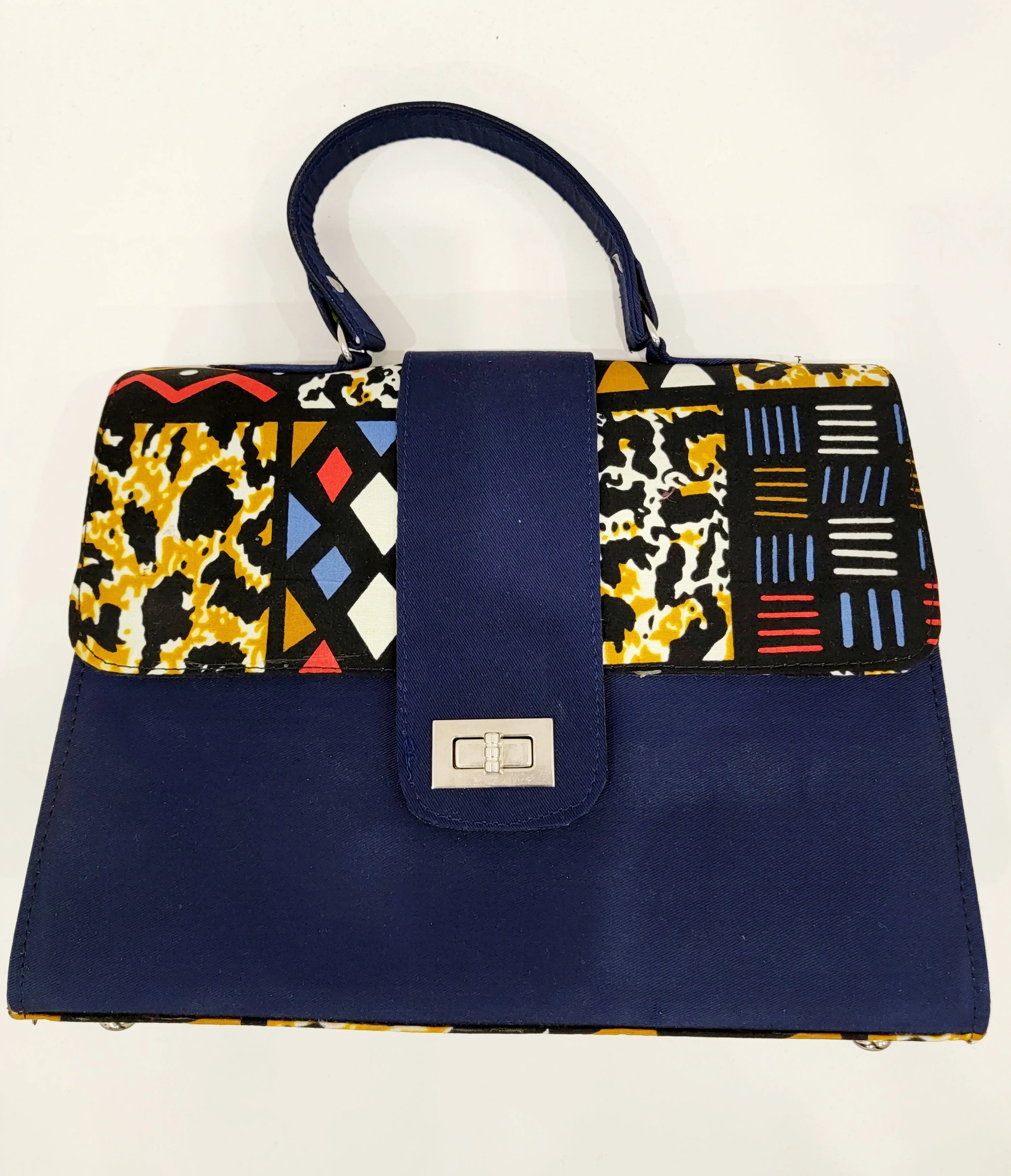 Ankara & Denim Bag