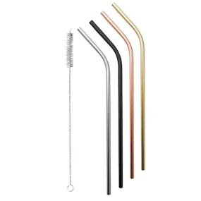 Avanti Precious Metals Drinking Straws & Brush