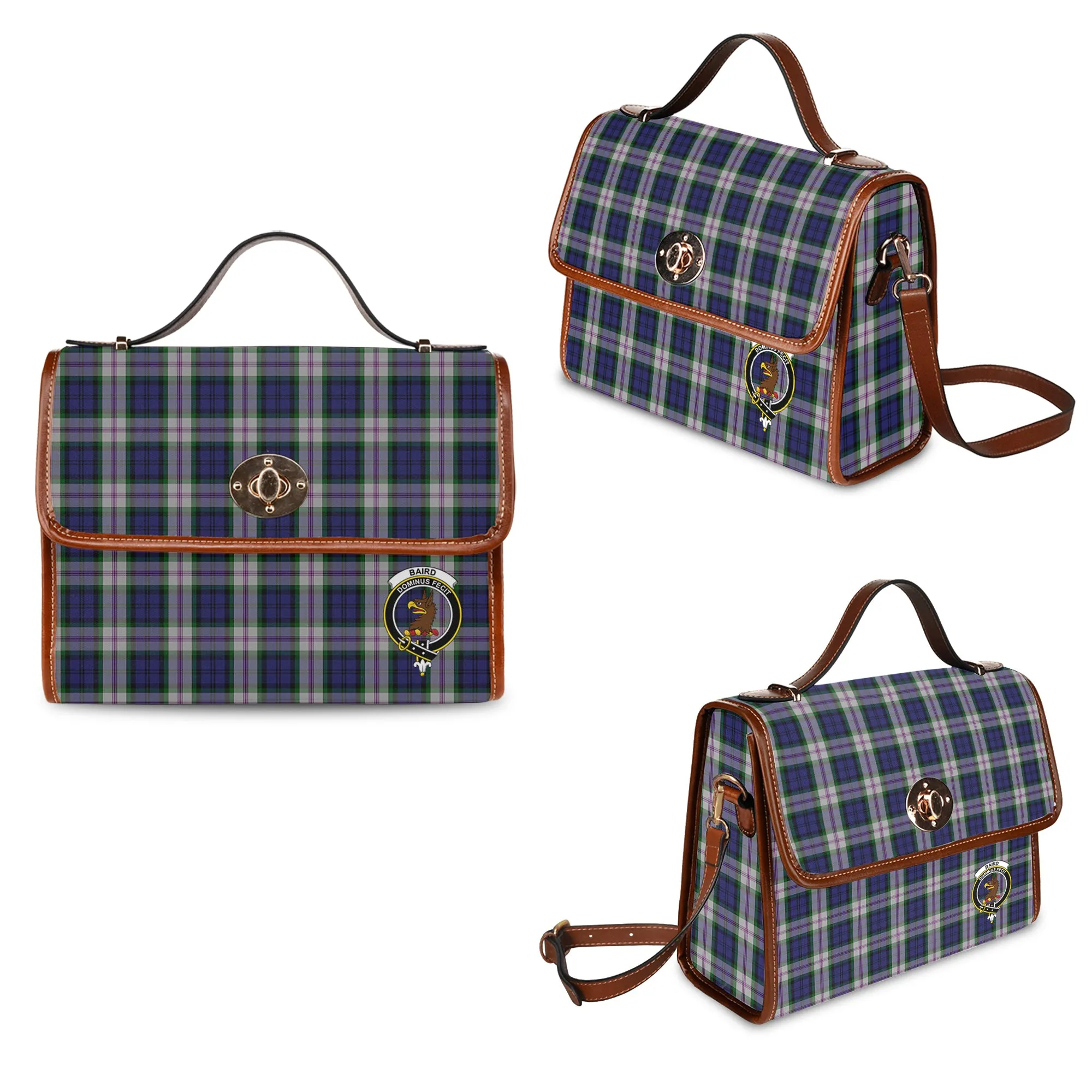 Baird Dress Tartan Waterproof Canvas Bag with Family Crest