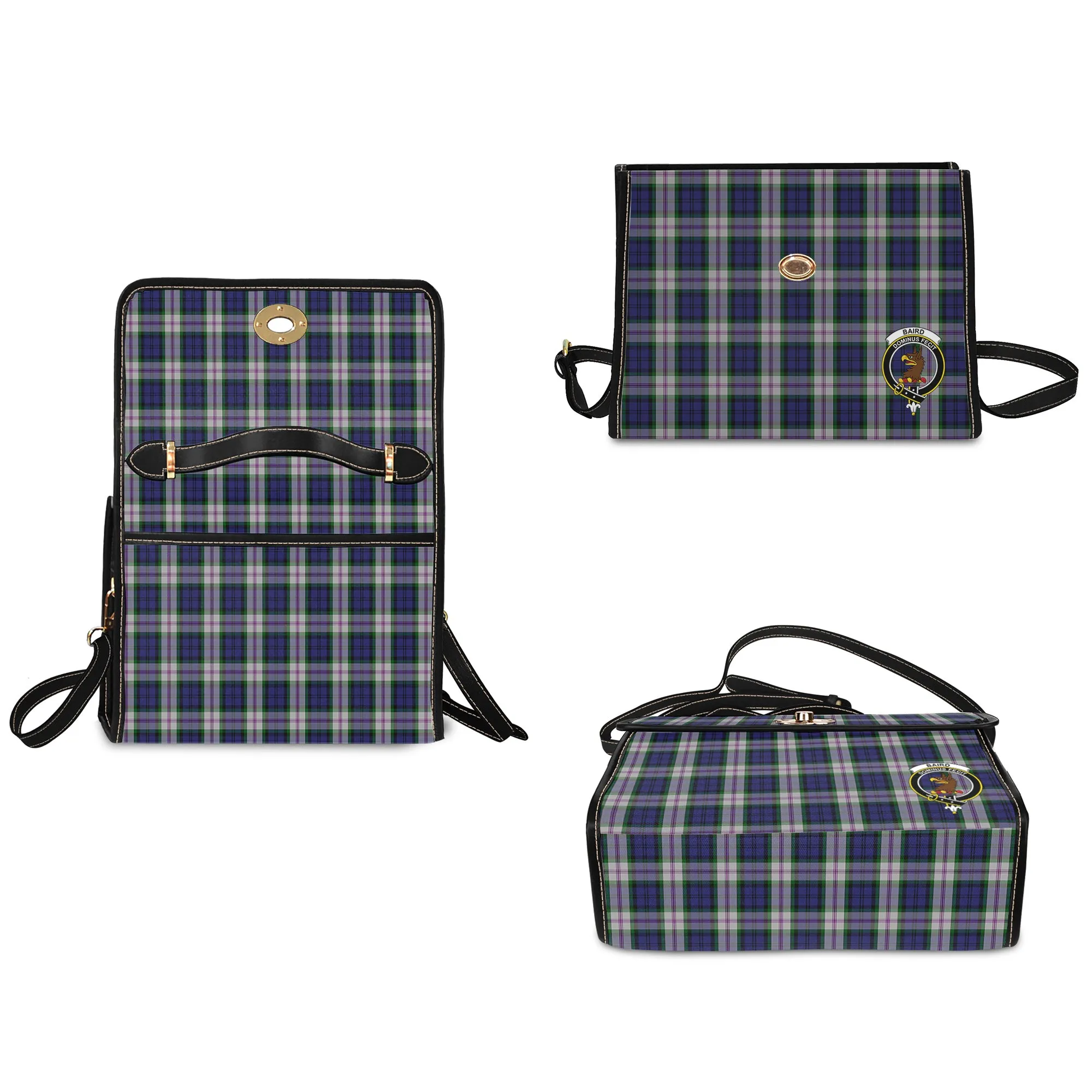 Baird Dress Tartan Waterproof Canvas Bag with Family Crest