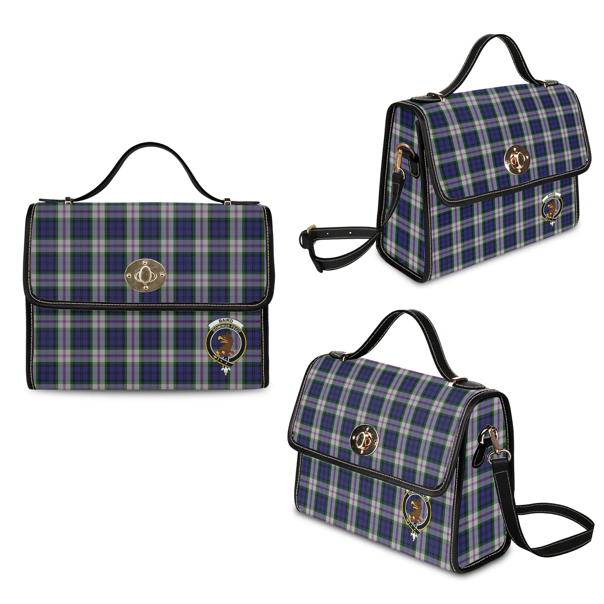 Baird Dress Tartan Waterproof Canvas Bag with Family Crest