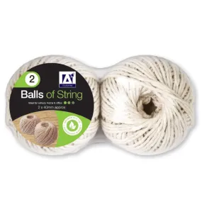 Balls of String - 2 Pack Multipurpose Craft Supplies Wrapping Crafting