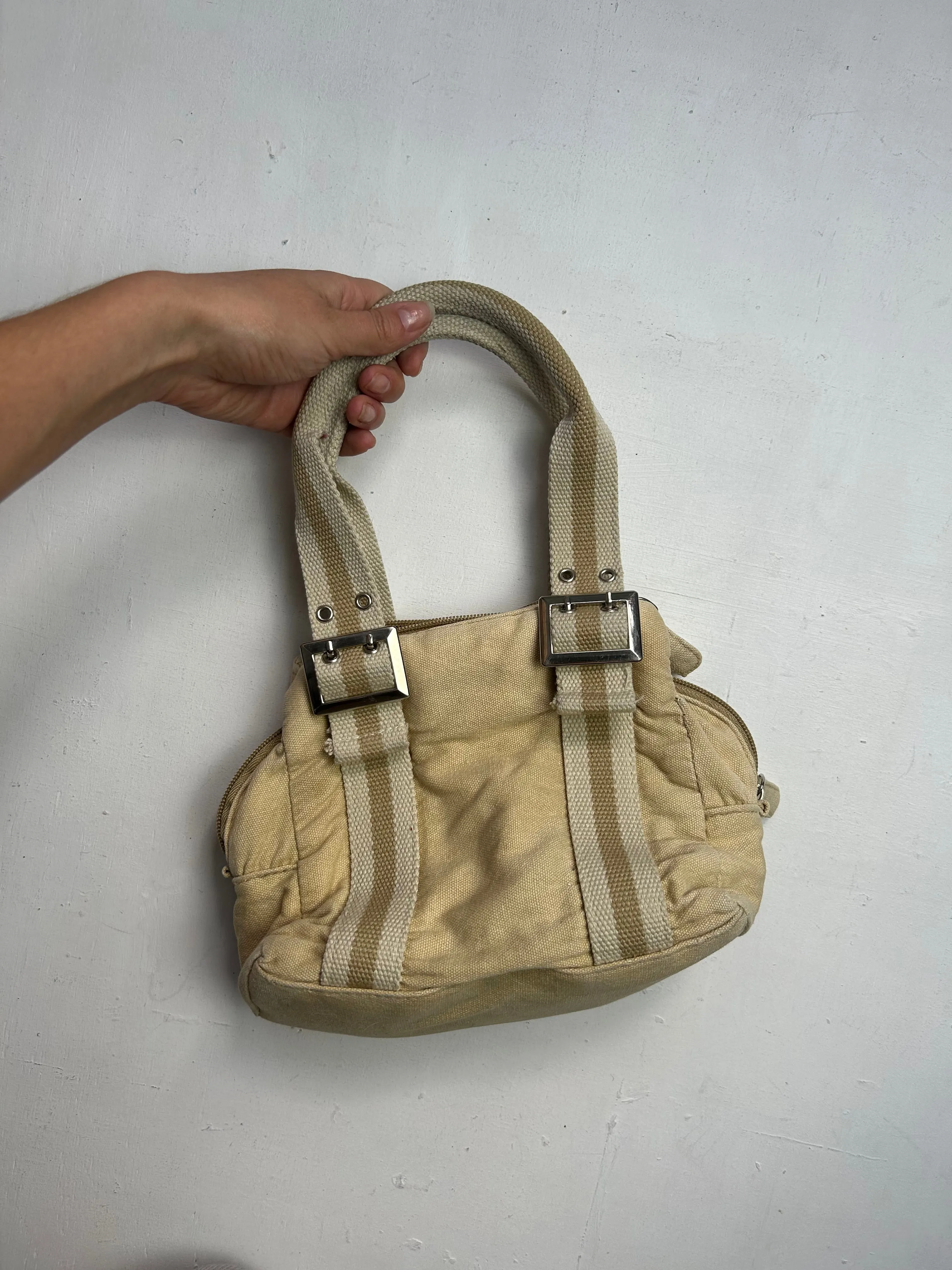 Beige buckle mini handbag