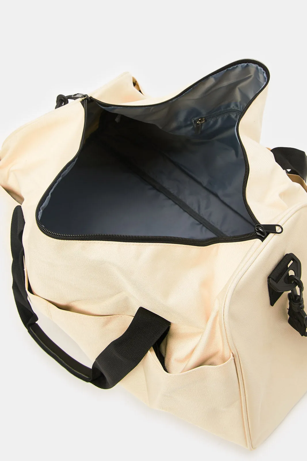 Beige Plain Duffle Bag