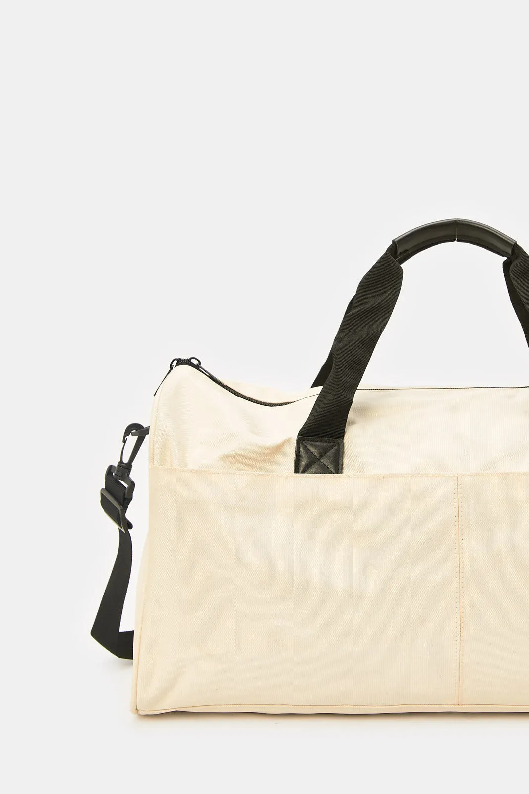 Beige Plain Duffle Bag