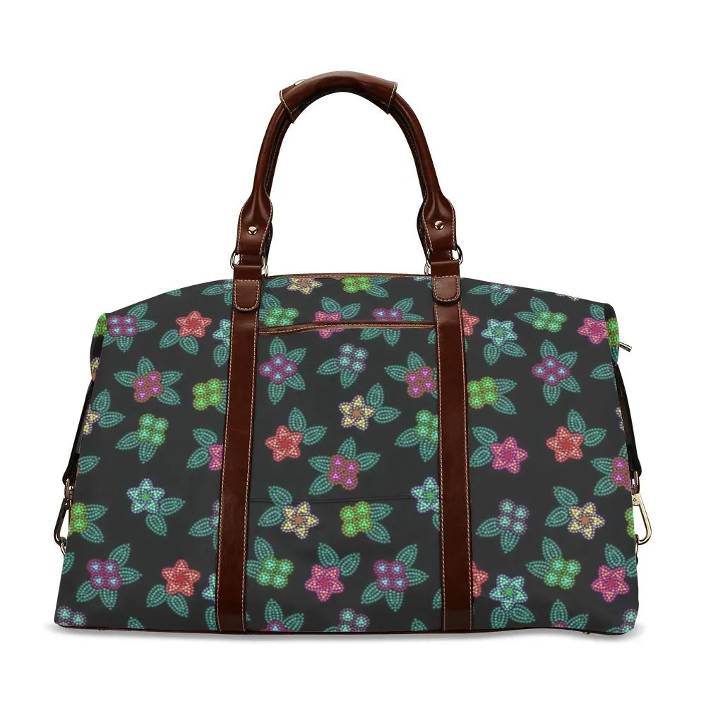 Berry Flowers Black Classic Travel Bag