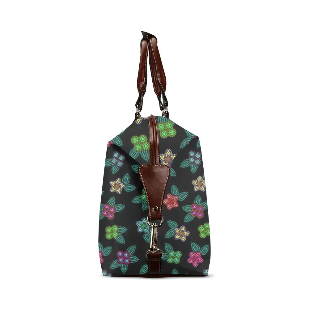 Berry Flowers Black Classic Travel Bag