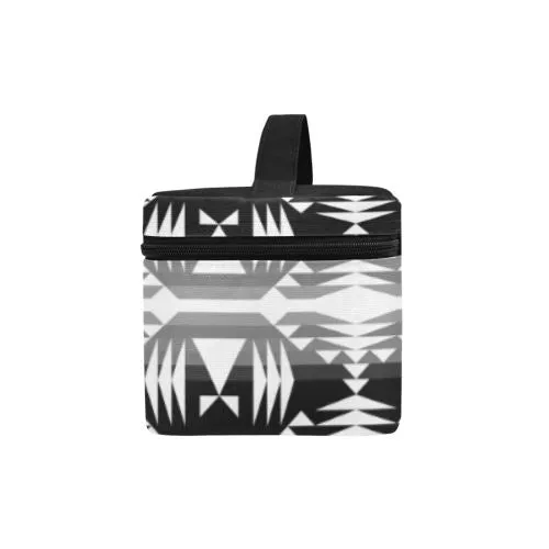 Between the Mountains Black and White Cosmetic Bag/Large