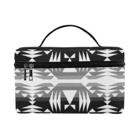 Between the Mountains Black and White Cosmetic Bag/Large