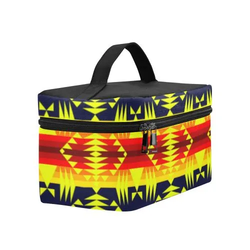 Between the Mountains Navy Yellow Cosmetic Bag/Large