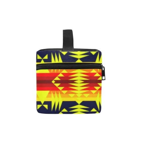 Between the Mountains Navy Yellow Cosmetic Bag/Large