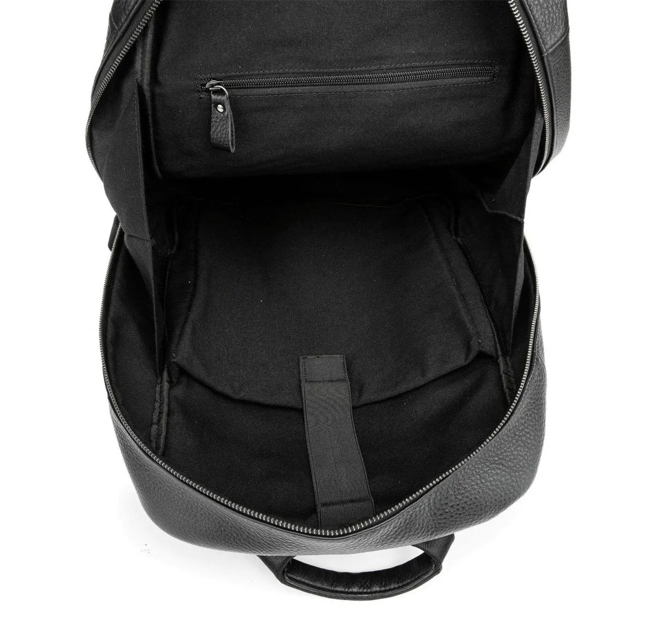 Black Leather Men's 14 inches Computer Backpack Large Travel Backpack Black Large College Backpack For Men