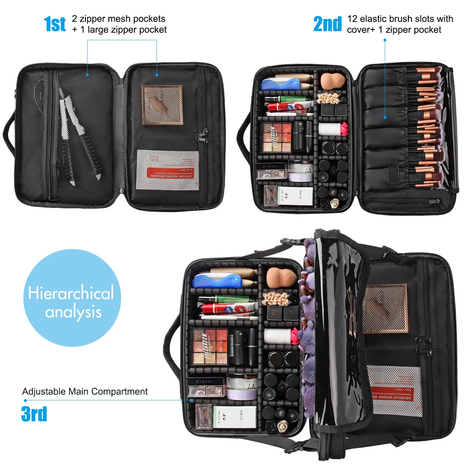 Black Medium Makeup Case