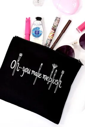 Black "Oh... you make me blush" Makeup Bag