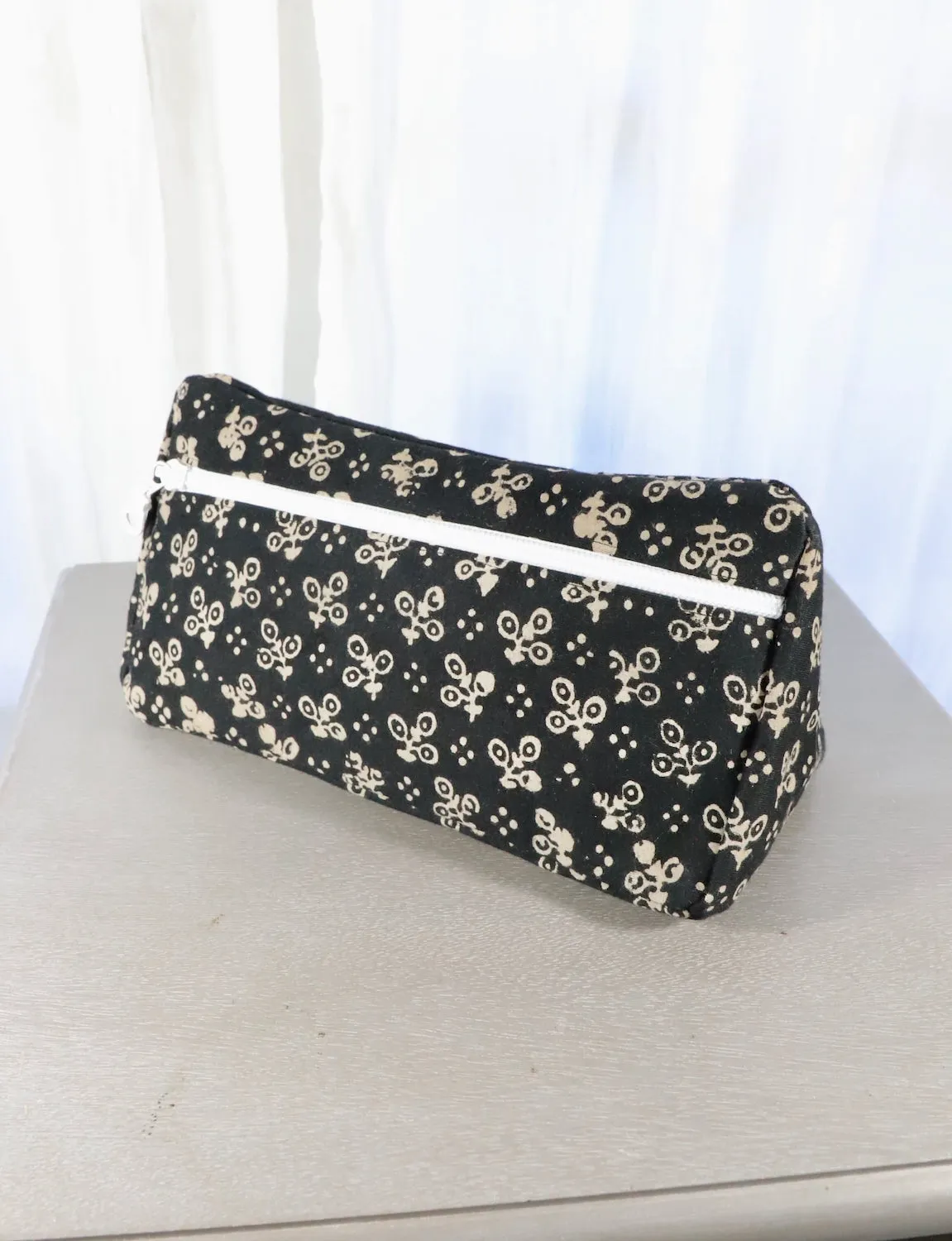 Black Toiletry Bag- Dots or Floral