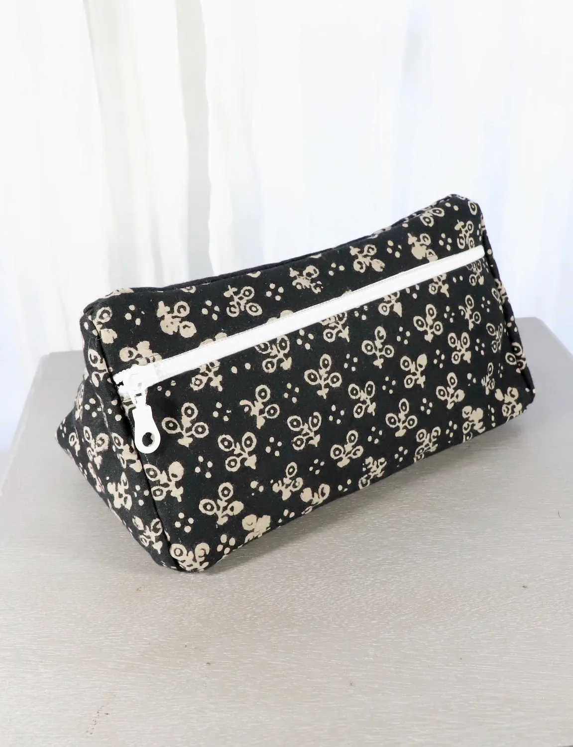 Black Toiletry Bag- Dots or Floral