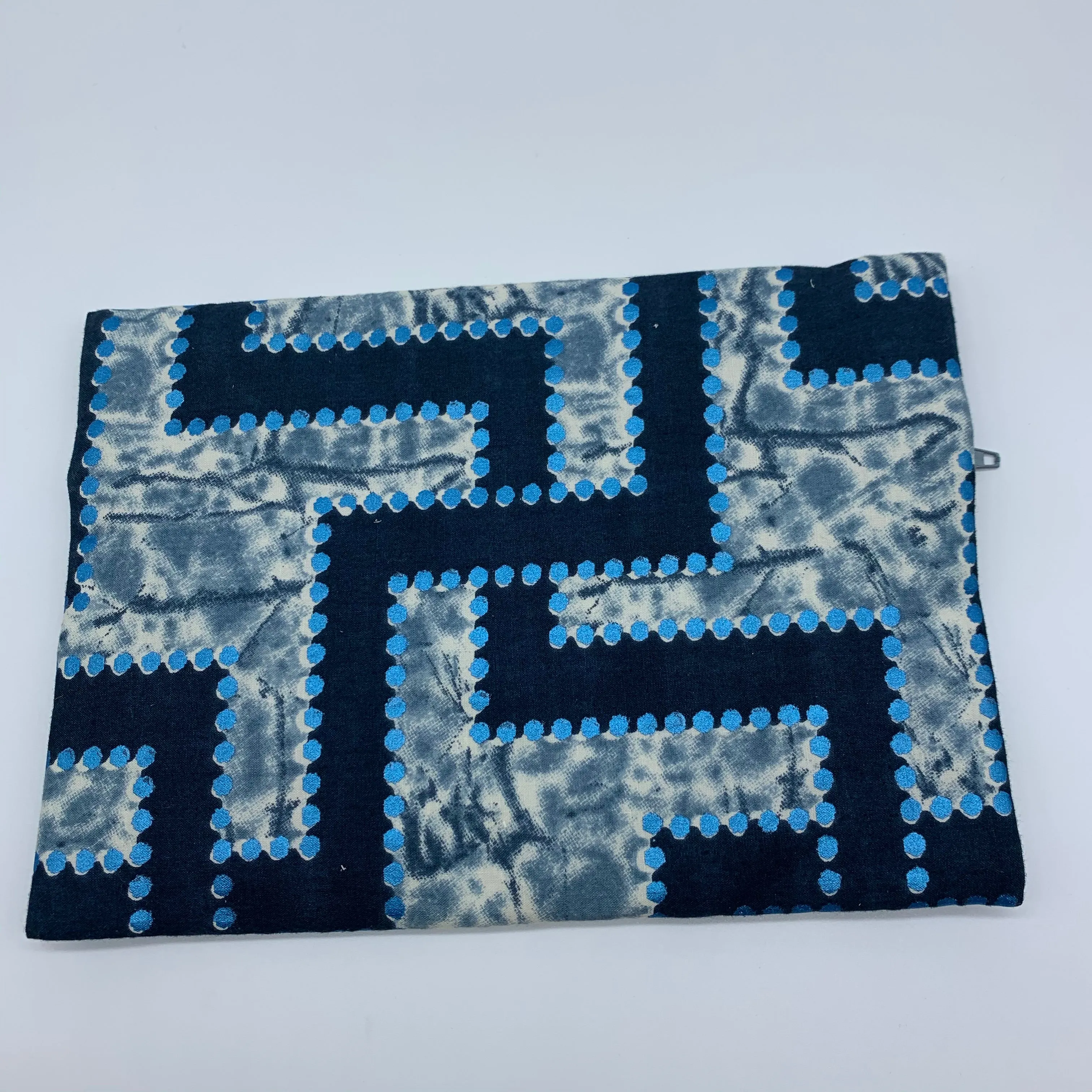 Blue padded African Print Makeup bag/Pencil case