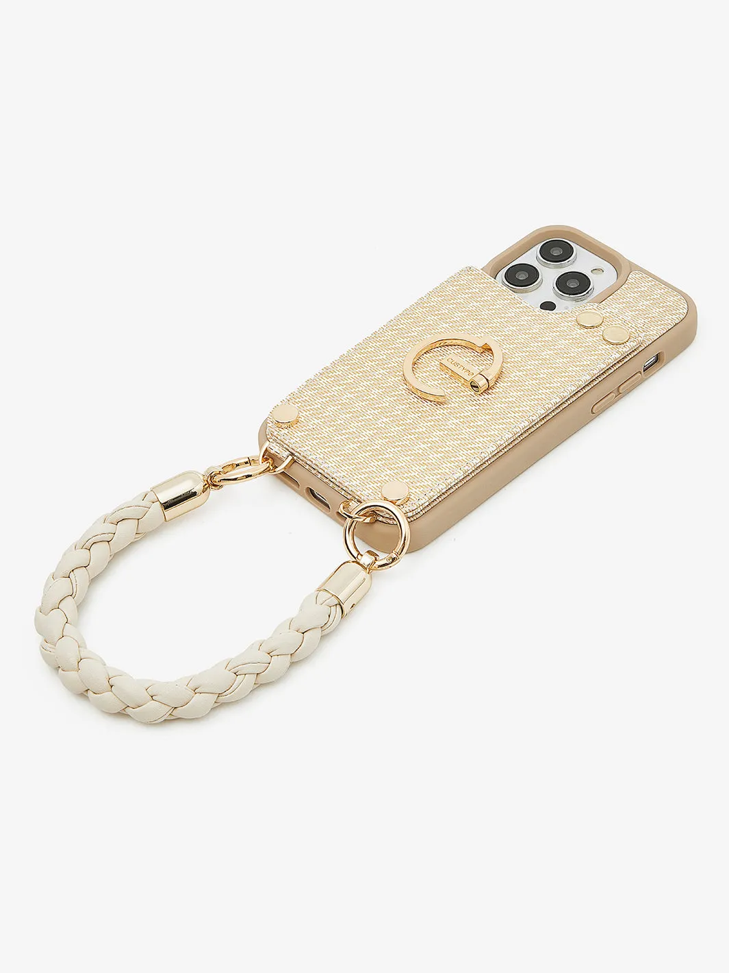 BraidTrend- Rope Style Strap Phone Case in Beige