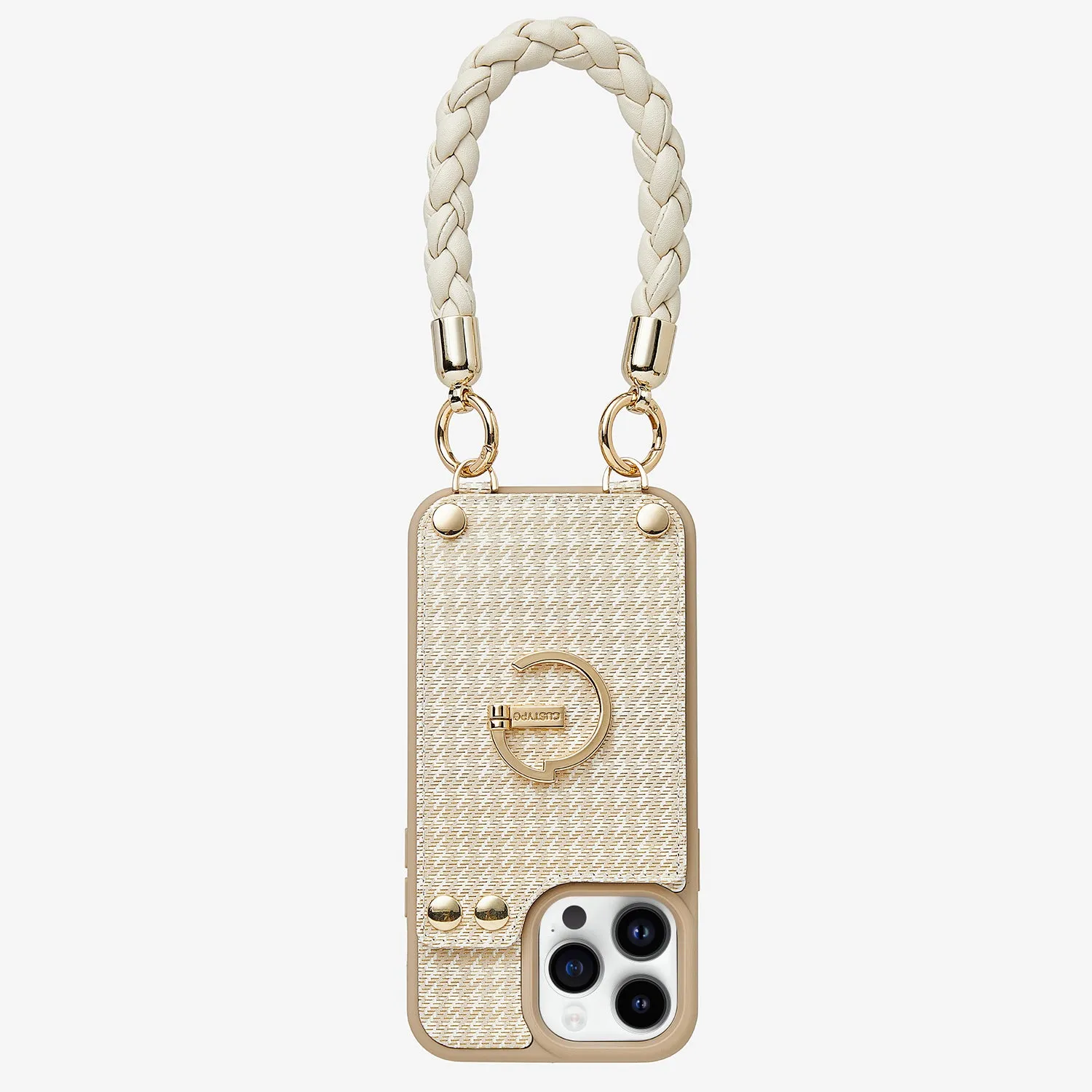 BraidTrend- Rope Style Strap Phone Case in Beige