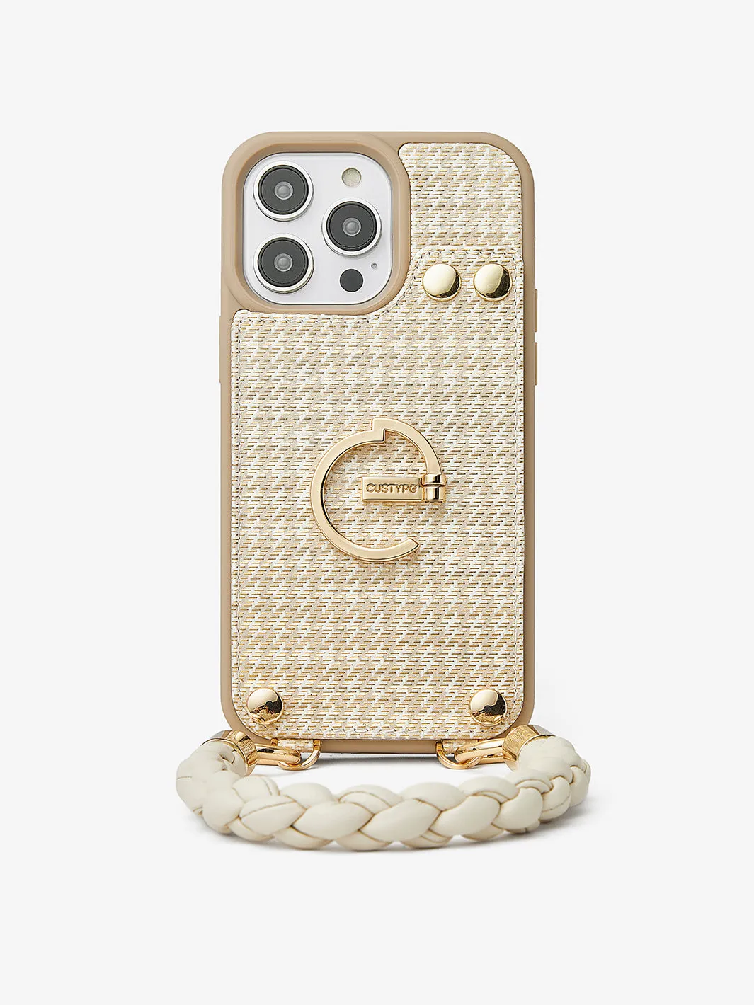 BraidTrend- Rope Style Strap Phone Case in Beige