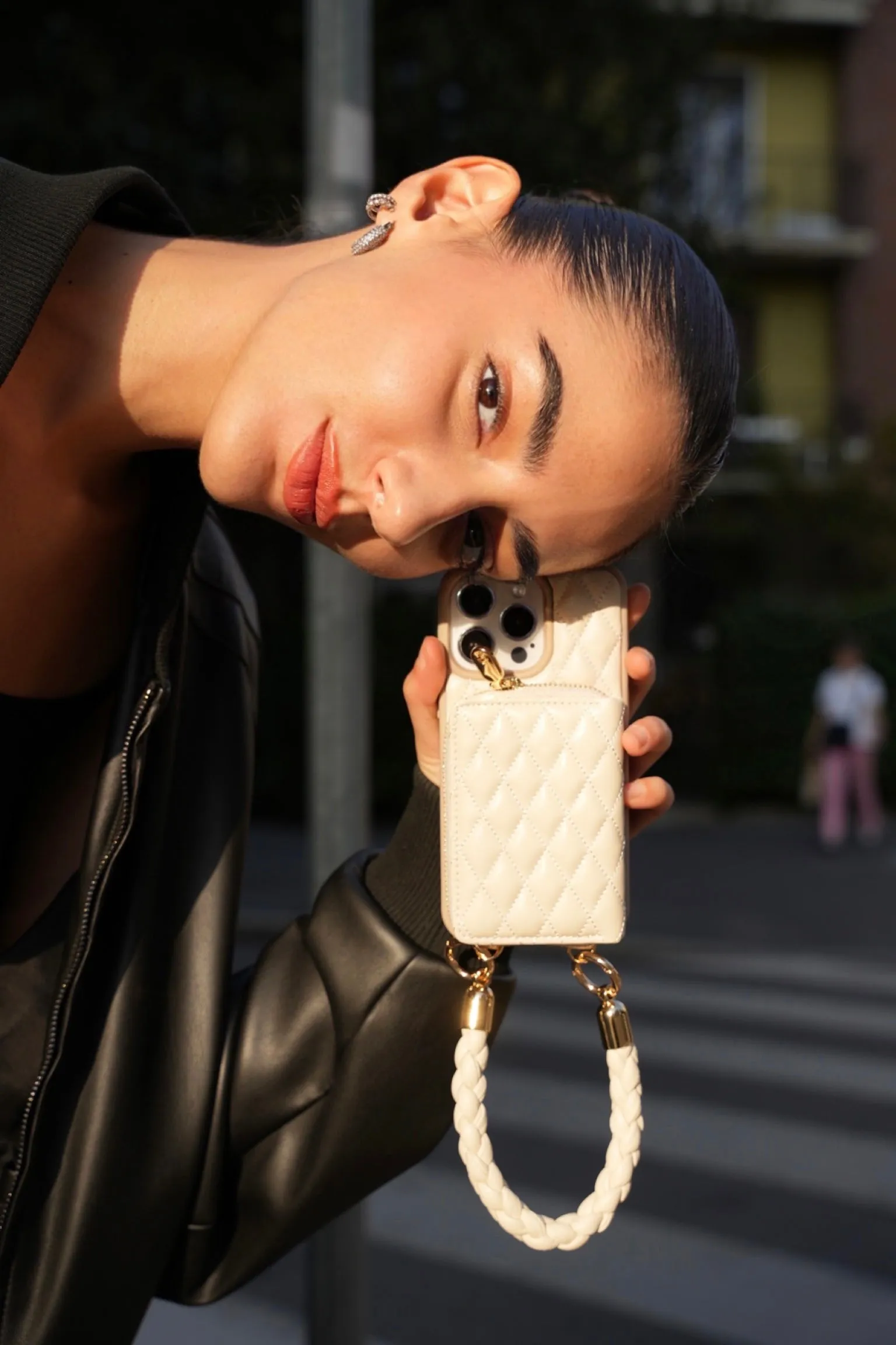 BraidTrend- Rope Style Strap Phone Case in Beige