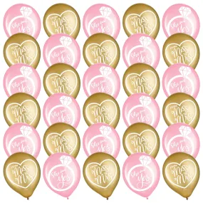 Bridal Party Supplies - Wedding and Bridal Shower Decorations in Pink and Gold, 30 Count