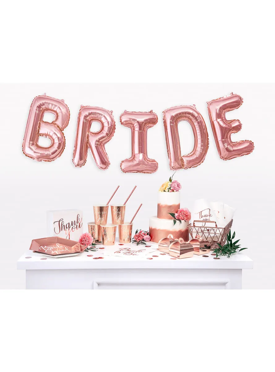 Bride Squad Paper Plates Rose Gold