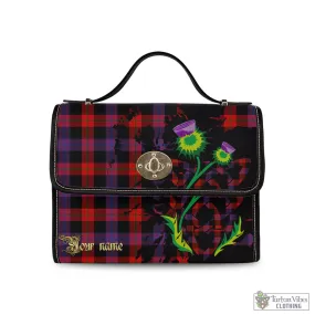 Brown (Broun) Tartan Waterproof Canvas Bag with Scotland Map and Thistle Celtic Accents