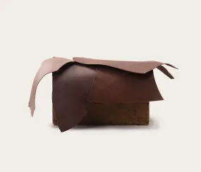 Brown leather scraps