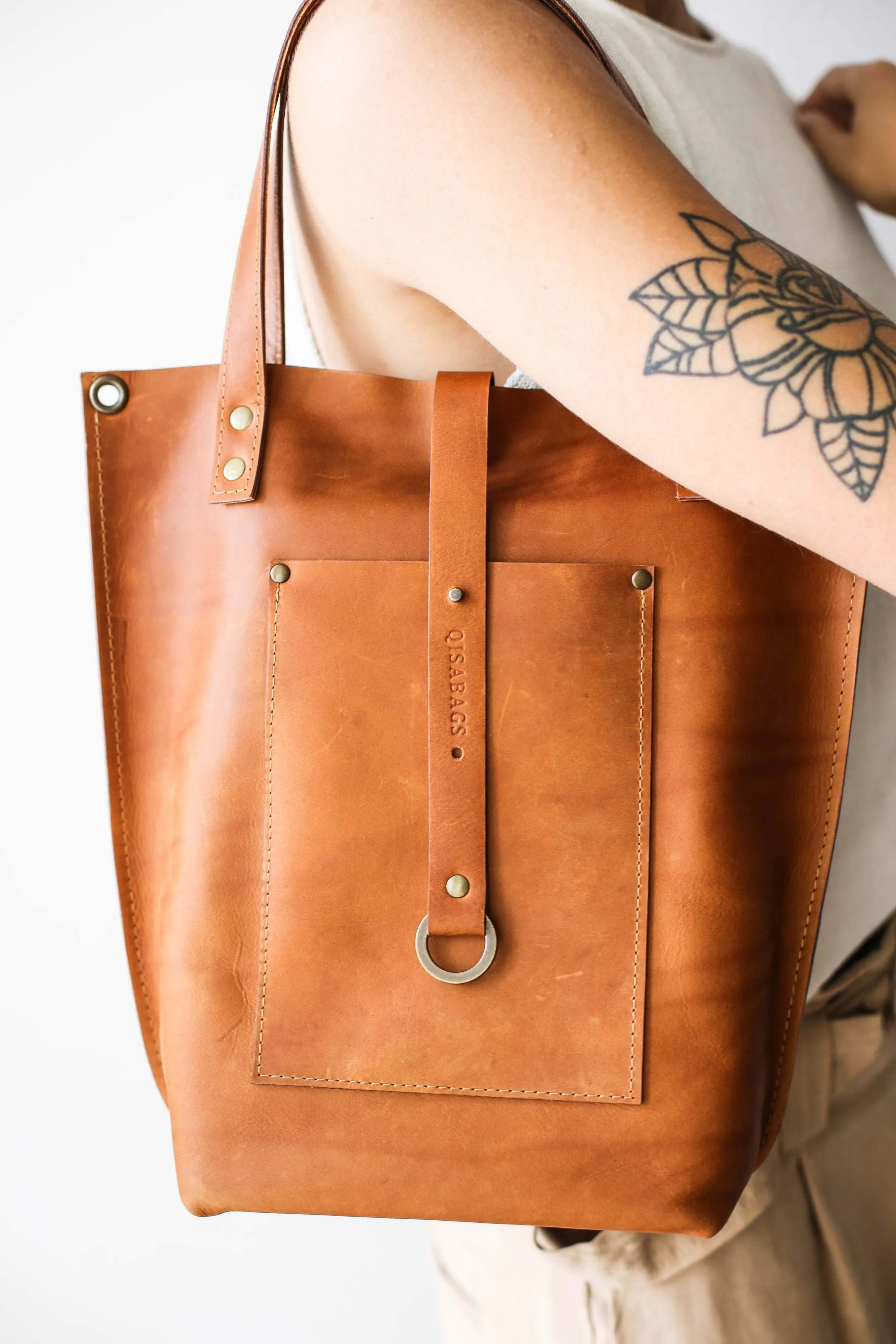 Brown Leather Tote Bag