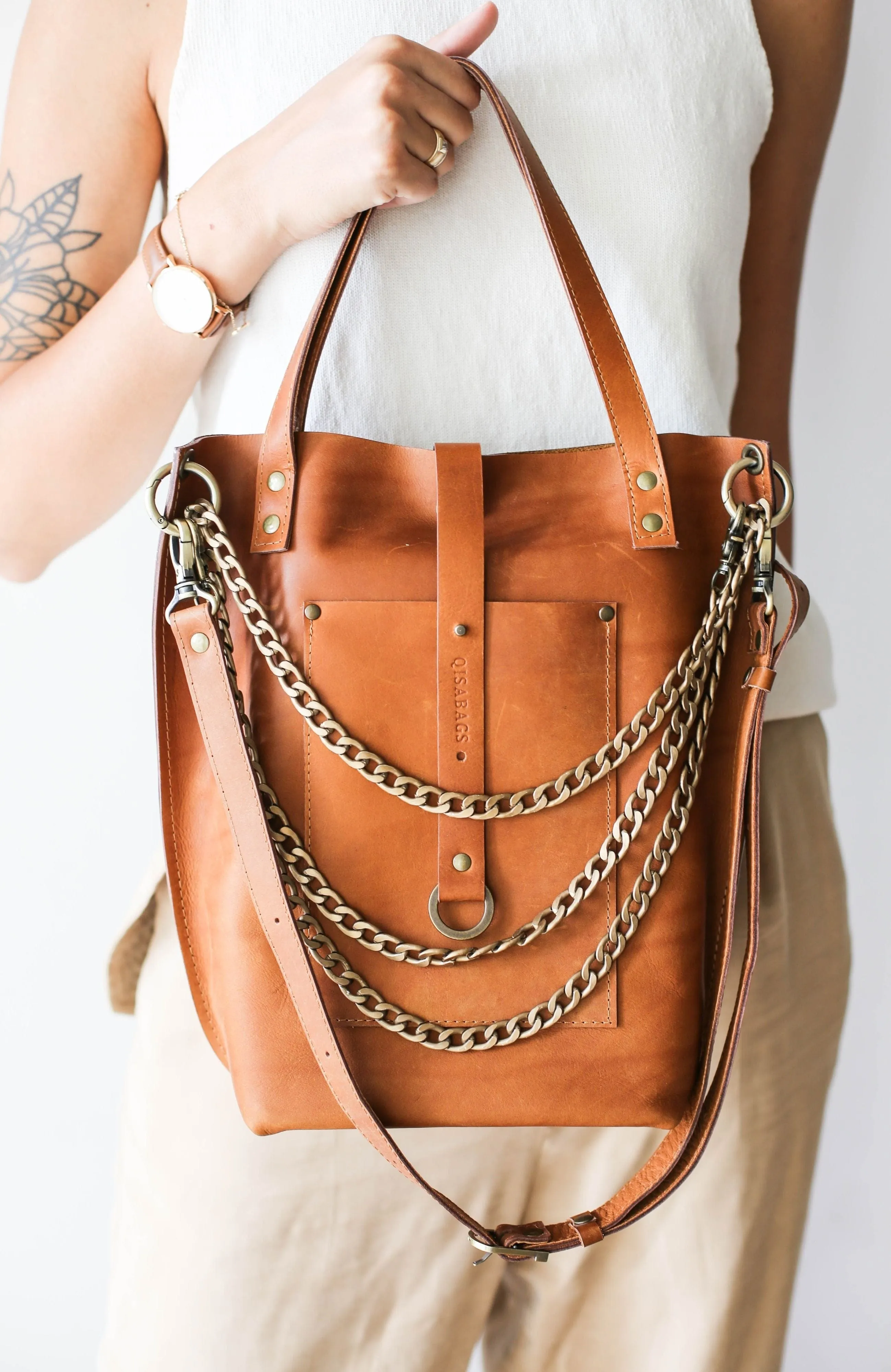 Brown Leather Tote Bag