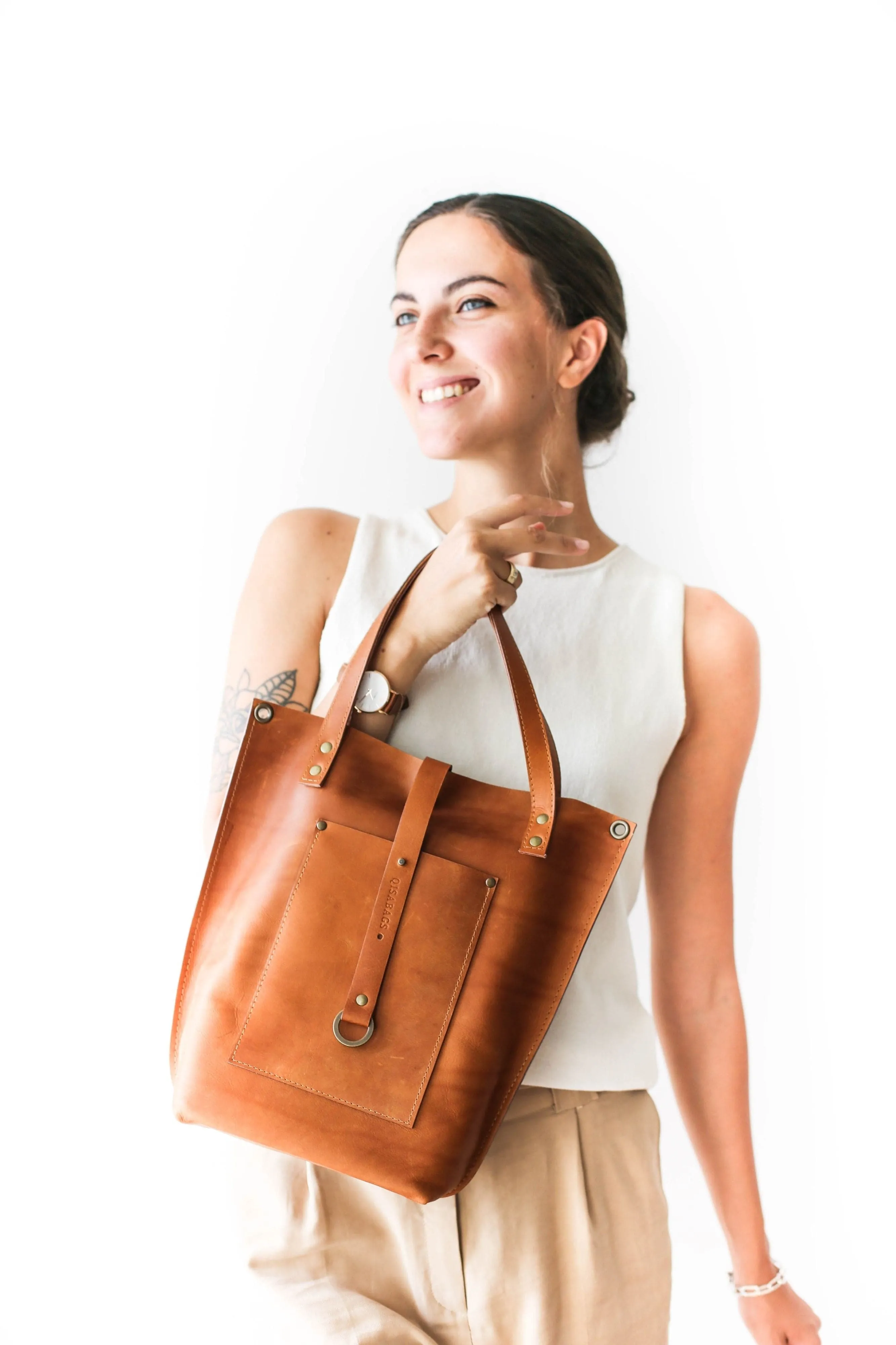 Brown Leather Tote Bag