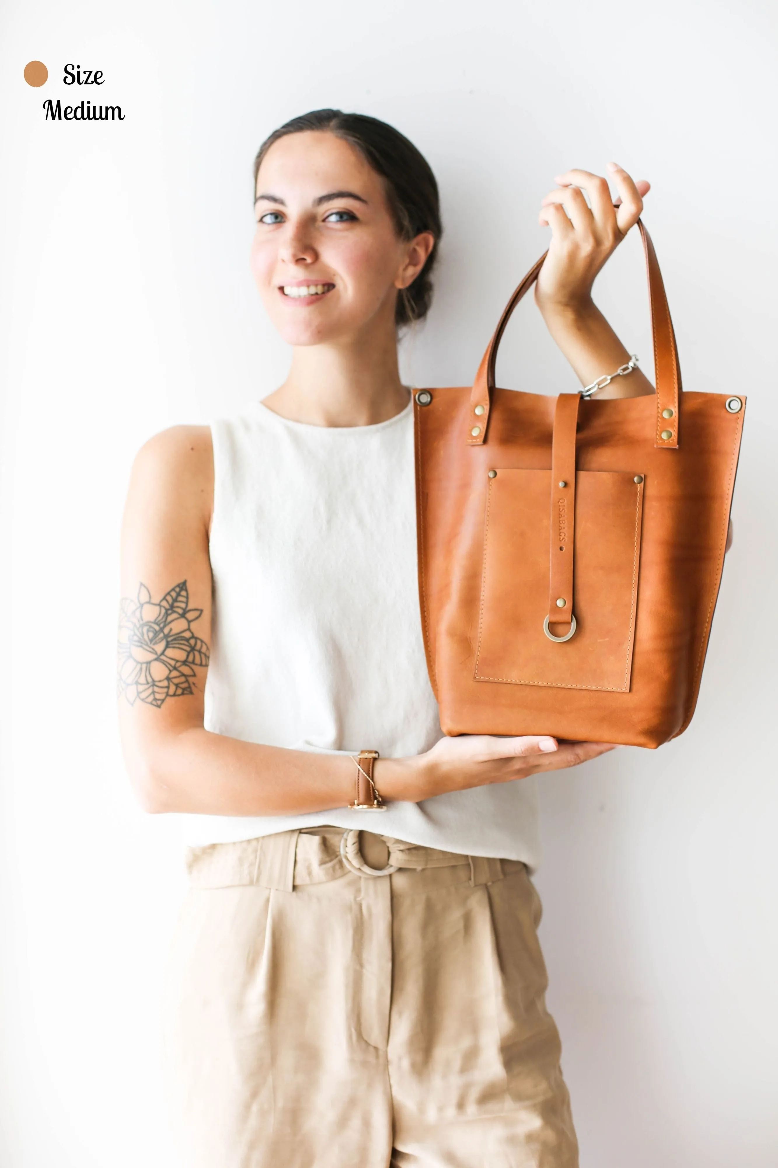 Brown Leather Tote Bag