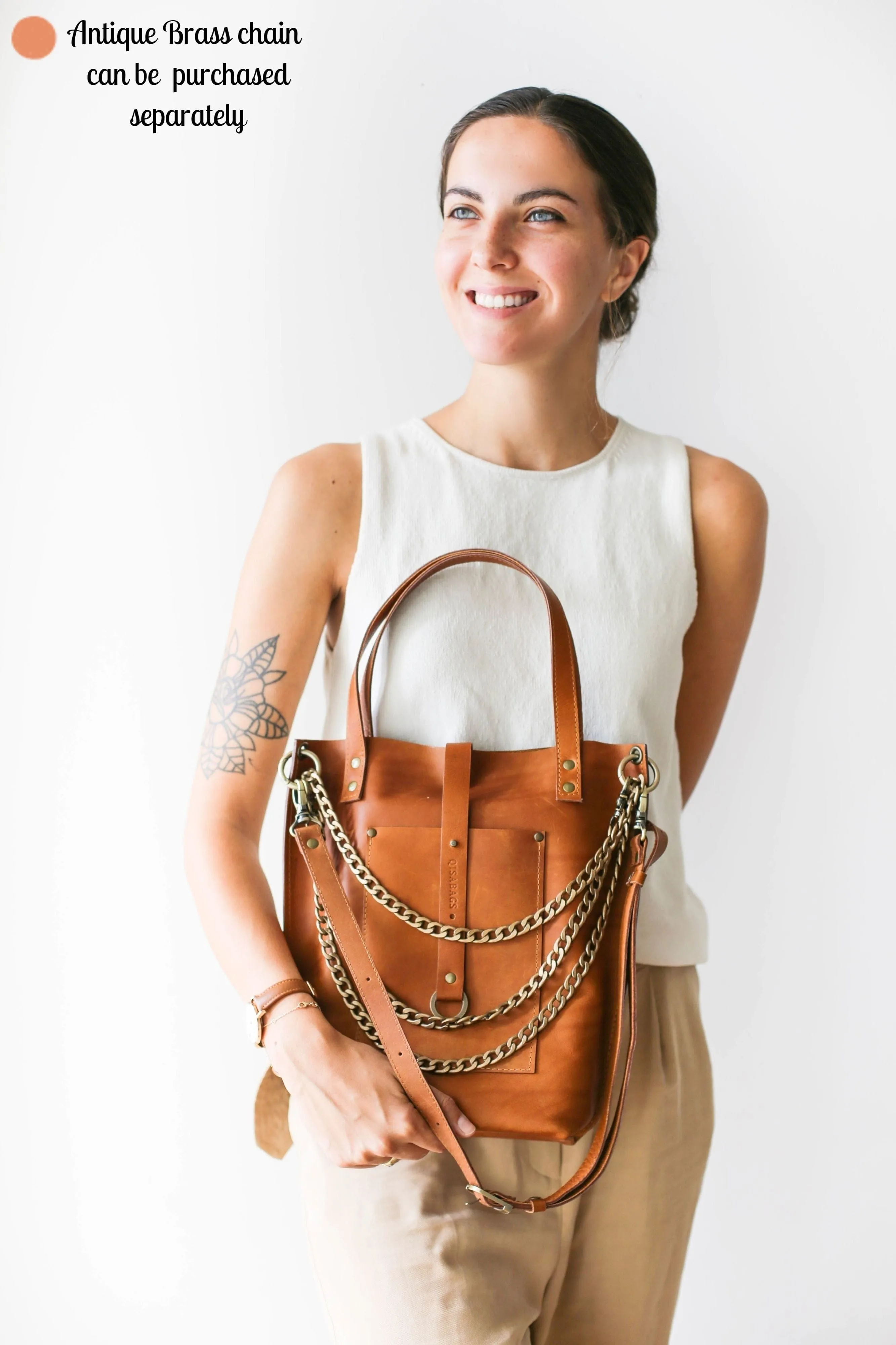 Brown Leather Tote Bag