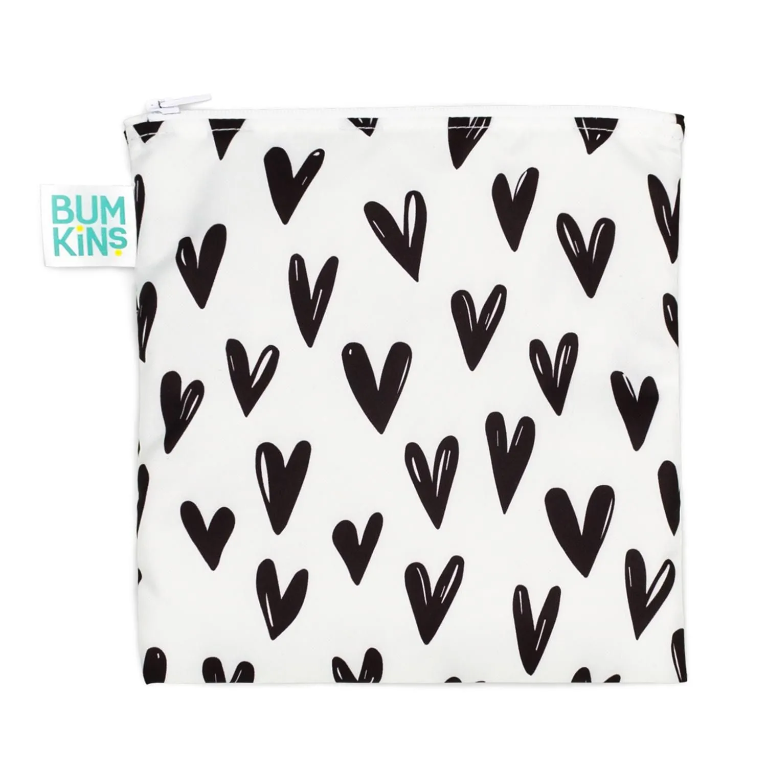 Bumkins Reusable LARGE Snack/Sandwich Bag - Hearts