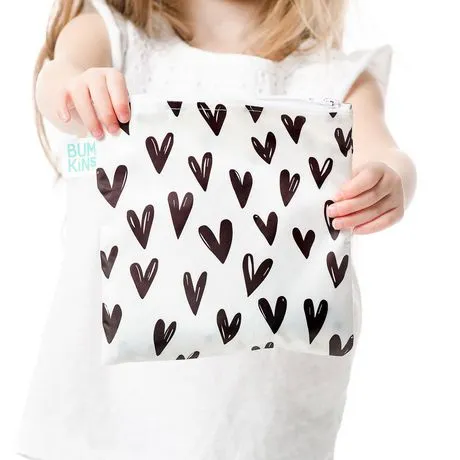 Bumkins Reusable LARGE Snack/Sandwich Bag - Hearts