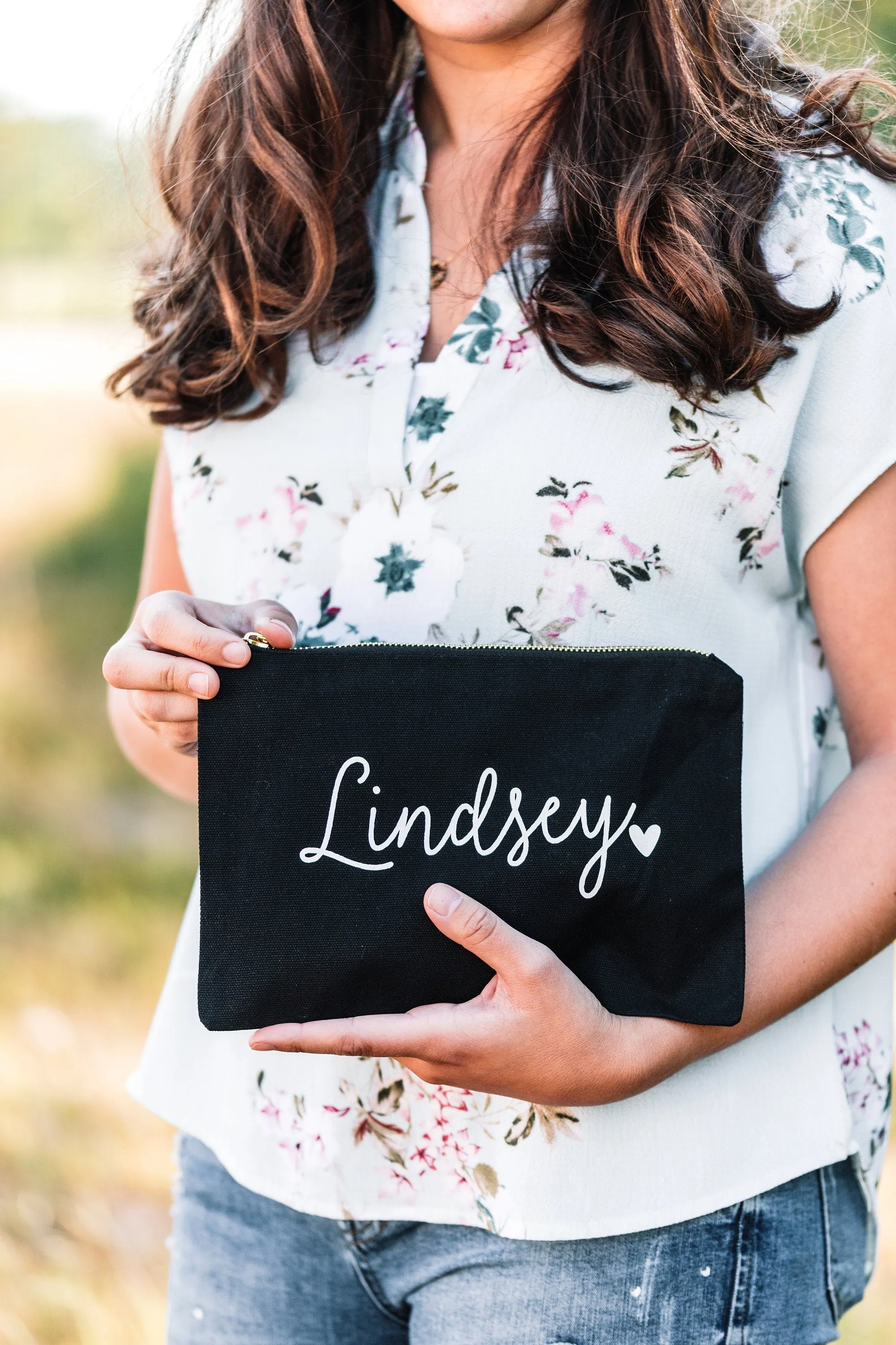 Canvas Makeup Bag | Custom Cosmetic Bags for Bridesmaid Gifts