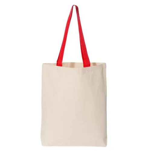 Canvas Tote with Contrast-Color Handles